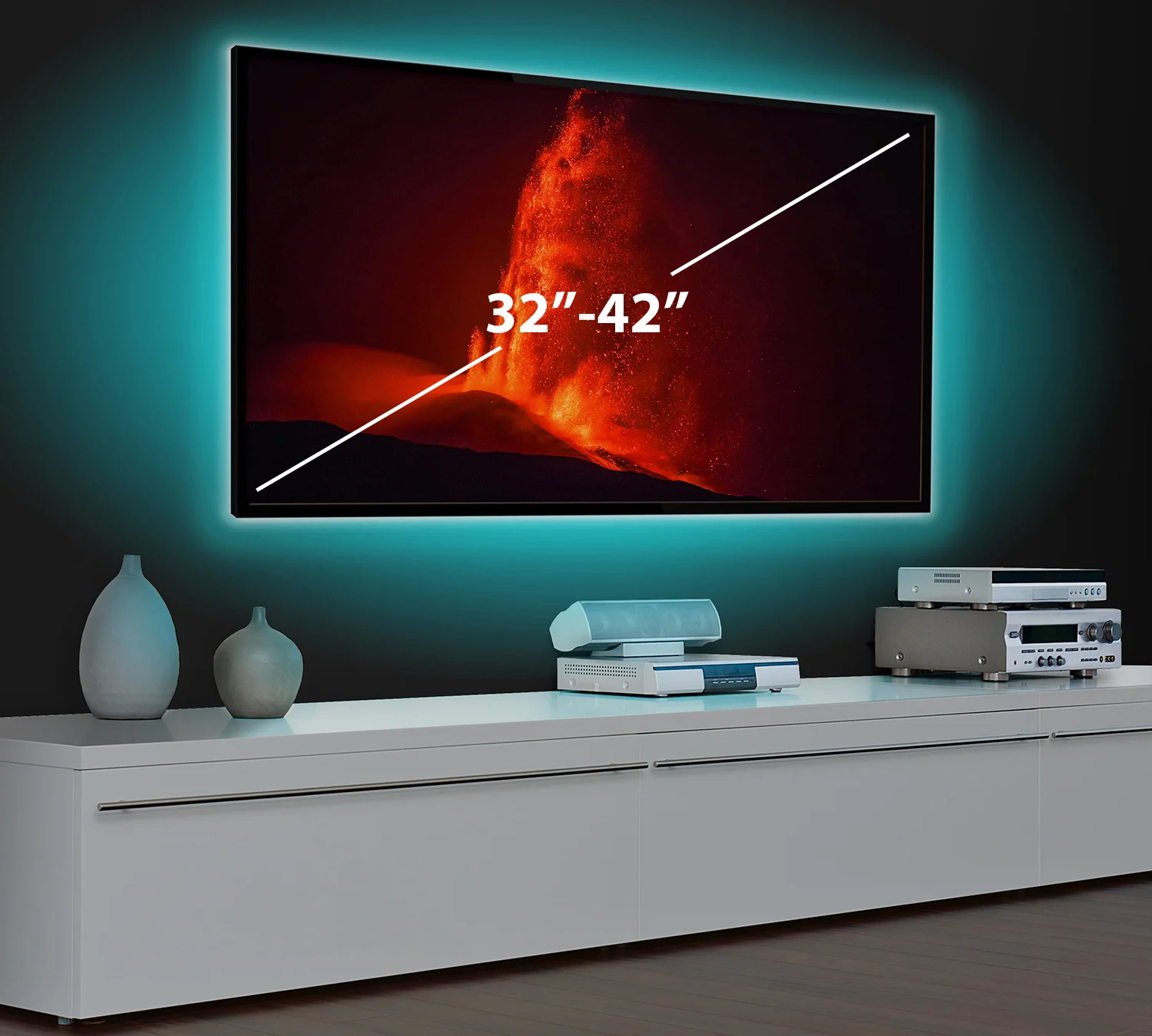 Banda LED SMART pentru iluminare fundal TV 32”-42”, RGB, Bluetooth, SunShine