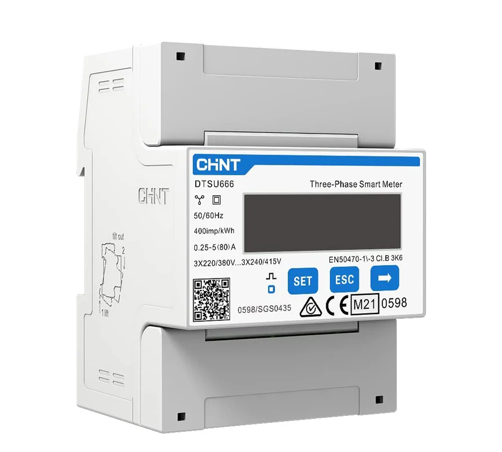 Contor trifazat inteligent, Solax Power, CHINT DTSU666, RS485, LCD, Modbus-RTU