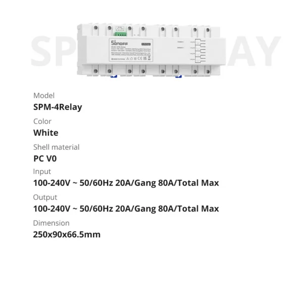 Releu 4 canale Sonoff SPM-4Relay, functie de masurare a puterii - imagine 13