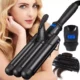 Ondulator ceramic Soulima Hair Waver, 3 tuburi de curling, temperatura reglabila, dispaly LCD, 120W - imagine 2