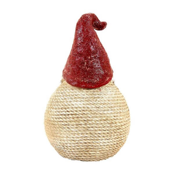 Decoratiune Craciun, ceramica, Mos Craciun cu caciulita rosie, 26x19x42.5 cm - imagine 2