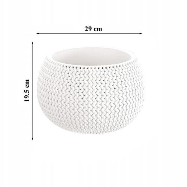 Ghiveci decorativ pentru flori, rotund, alb, 29x19.5 cm, Splofy Bowl - imagine 4