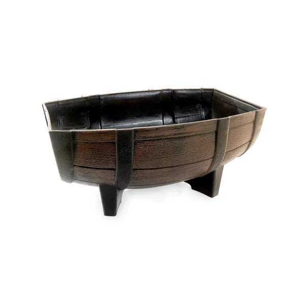 Ghiveci pentru flori, model butoi teak, 41x29x19 cm - imagine 3