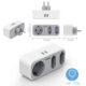 Triplu stecher cu USB Tessan TS-324, 16A, 2xUSB 2.4A - imagine 7