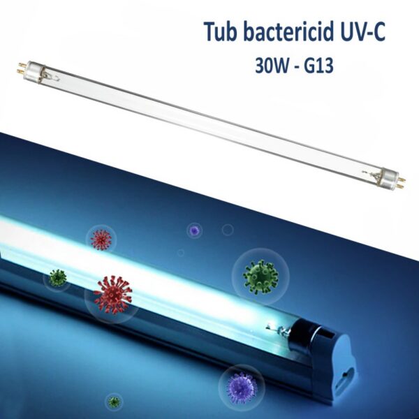 Tub UV-C Osram 30W fara ozon pentru sterilizare si dezinfectie, rezerva lampa bactericida - imagine 2