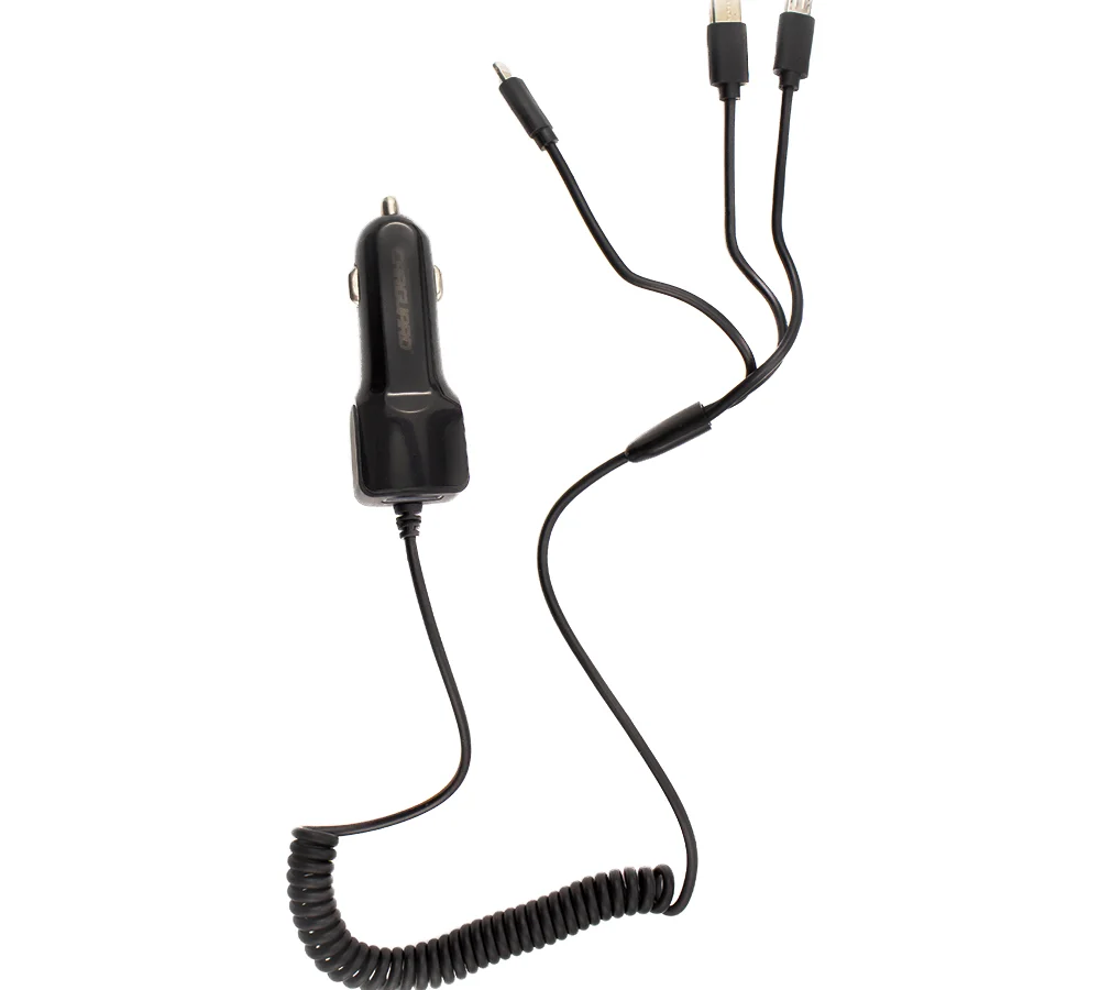 Incarcator auto universal Carguard, Type-C, Micro-USB, Lightning, 2100mA