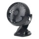 Ventilator cu acumulator si clema, diametru elice 10 cm, negru, USB, 3 trepte viteza, autonomie 6 ore