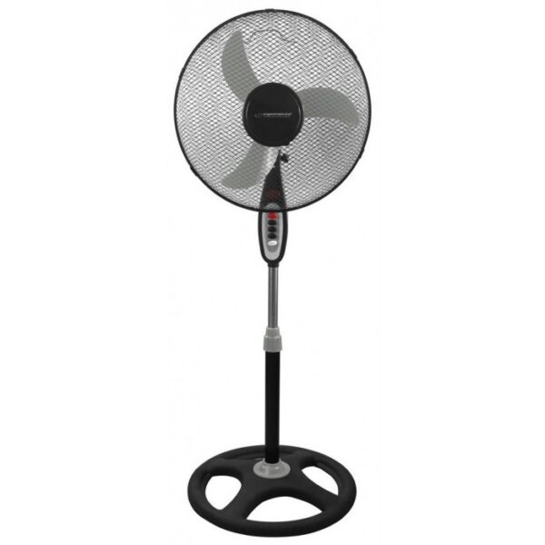 Ventilator cu picior Esperanza Typhoon, 3 trepte de viteza, 50W, diametru elice 40 cm, alb-negru - imagine 1