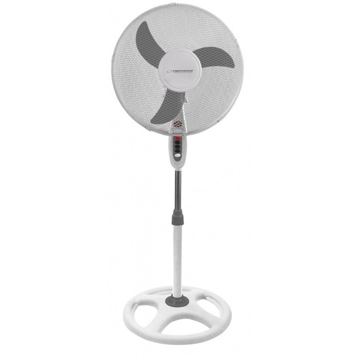 Ventilator cu picior Esperanza Typhoon, 3 trepte de viteza, 50W, diametru elice 40 cm, alb-negru (copiaza)