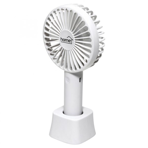 Ventilator de mana cu acumulator Mini Vent, diametru elice 9 cm, USB, 3 trepte viteza, autonomie 5 ore, alb - imagine 1