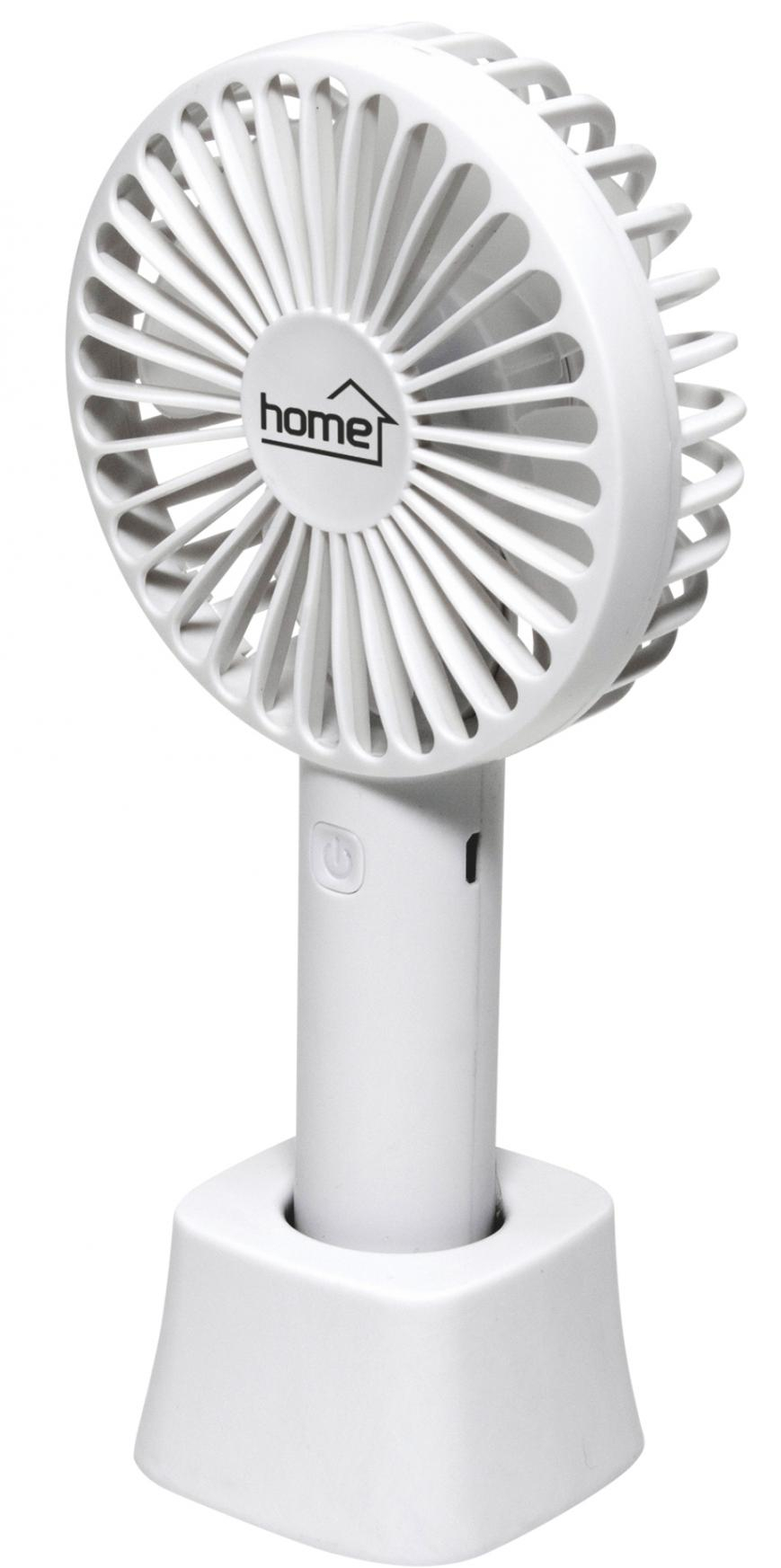 Ventilator de mana cu acumulator, diametru elice 9 cm, USB, 3 trepte viteza, autonomie 5 ore, alb
