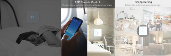 Intrerupator Smart cu Touch Rovo FN2C, 2 canale, Sticla Securizata, Tuya, Life Smart, RF 433MHz, Alexa si Google Assistant, fara nul - imagine 8