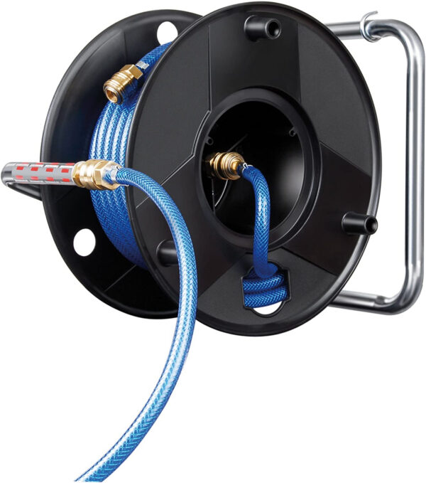 Furtun Aer comprimat compresor Brennenstuhl cu tambur, anti rasucire, 20m, O 9 15mm, 15 bari - imagine 3