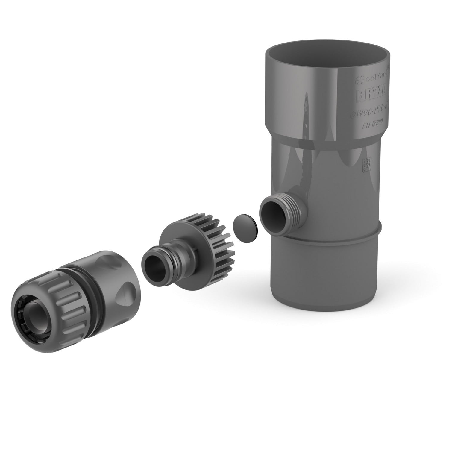 Colector de apa de ploaie Cellfast BRYZA 90 mm - Gri Colector de apa de ploaie Cellfast BRYZA 90 mm - Gri - imagine 1