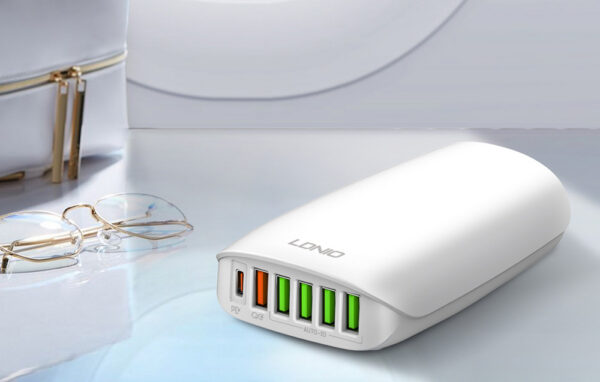 Incarcator Retea LDNIO A6573C, 5x USB, 65 W, 1,5 m (alb) - imagine 7