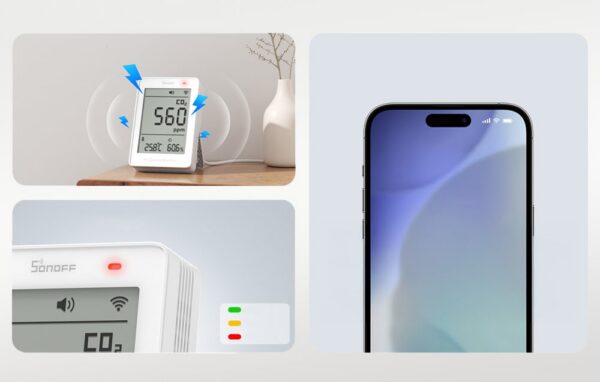 Sonoff AirGuard CO2 SAWF-08P WiFi LCD Aparat de masurare a calitatii aerului - imagine 14