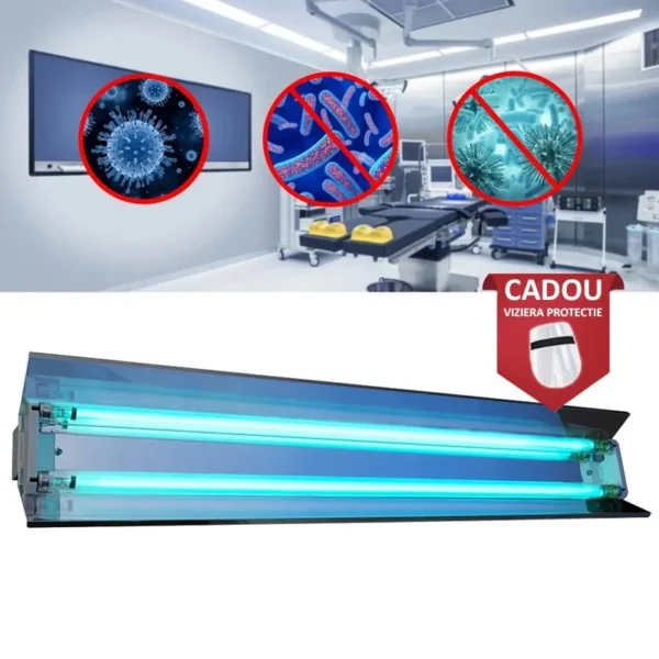 Lampa bactericida uvc orientabila 2x30w, reflector, rotire 140 grade, sterilizare - imagine 8