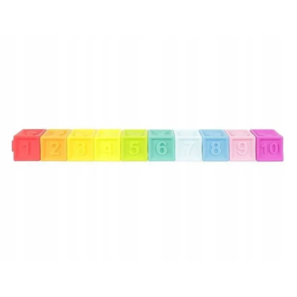 Cuburi senzoriale copii, silicon moale, multicolor, 5.3 x 6.5 cm, set 10 bucati - imagine 8