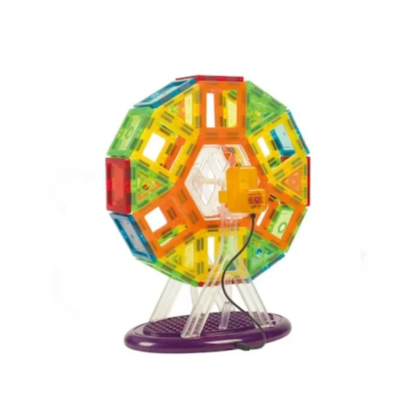 Set constructie magnetic 3d, diferite forme si culori, 130 piese - imagine 3