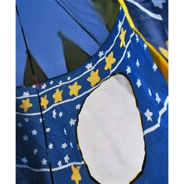 Cort tip castel pentru copii, imprimeu stele si luna, 135x105 cm, albastru - imagine 10