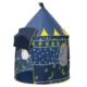 Cort tip castel pentru copii, imprimeu stele si luna, 135x105 cm, albastru - imagine 5