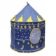 Cort tip castel pentru copii, imprimeu stele si luna, 135x105 cm, albastru - imagine 3