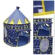 Cort tip castel pentru copii, imprimeu stele si luna, 135x105 cm, albastru - imagine 4