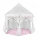 Cort castel printese, mini ghirlanda roz eleganta, 135x140 cm, 6 perdele tul, pliabil, husa depozitare - imagine 13
