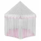 Cort castel printese, mini ghirlanda roz eleganta, 135x140 cm, 6 perdele tul, pliabil, husa depozitare - imagine 6
