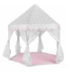 Cort castel printese, mini ghirlanda roz eleganta, 135x140 cm, 6 perdele tul, pliabil, husa depozitare - imagine 5