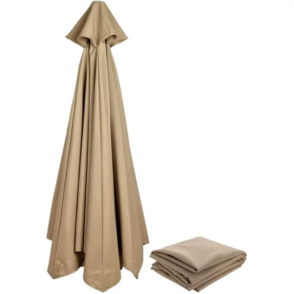 Umbrela de gradina diametru 300 cm, suport tip picior, reglabila, impermeabila, cadru otel, tan - imagine 3