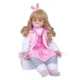 Papusa bebelus, inaltime 55 cm, aspect realist, jucarie iepuras, biberon, suzeta, 3 ani+ - imagine 3