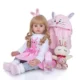 Papusa bebelus, inaltime 55 cm, aspect realist, jucarie iepuras, biberon, suzeta, 3 ani+ - imagine 2