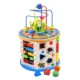 Cub activitati educative copii, 8 in 1, ceas, labirinturi, abac, forme geometrice, multicolor, lemn - imagine 4