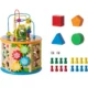 Cub activitati educative copii, 8 in 1, ceas, labirinturi, abac, forme geometrice, multicolor, lemn - imagine 13