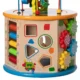 Cub activitati educative copii, 8 in 1, ceas, labirinturi, abac, forme geometrice, multicolor, lemn - imagine 8