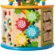 Cub activitati educative copii, 8 in 1, ceas, labirinturi, abac, forme geometrice, multicolor, lemn - imagine 9
