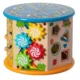 Cub activitati educative copii, 8 in 1, ceas, labirinturi, abac, forme geometrice, multicolor, lemn - imagine 15