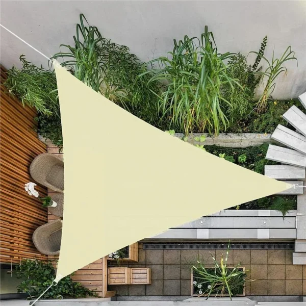 Copertina parasolar triunghiulara, inele prindere, 3x3x3 m, impermeabila 180g/mp - imagine 2