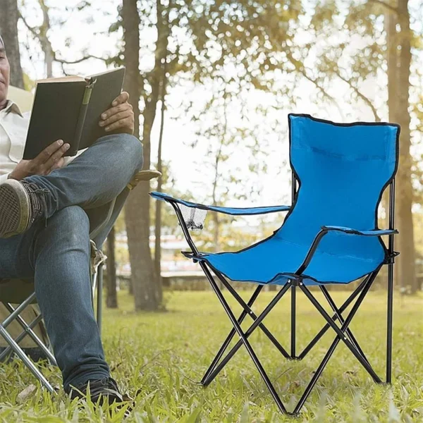 Scaun pliabil camping, manere, suport pahar, 50x82x80 cm - imagine 3