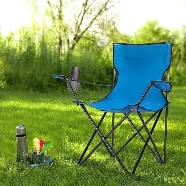 Scaun pliabil camping, manere, suport pahar, 50x82x80 cm - imagine 2