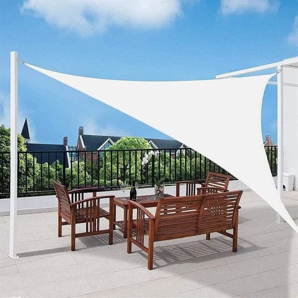 Copertina parasolar triunghiulara, inele prindere, 3x3x3 m, impermeabila 180g/mp - imagine 8