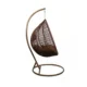 Fotoliu suspendat, cadru otel, perne incluse, utilizare interior/exterior, 103x107x195 cm, maro - imagine 3