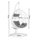 Fotoliu suspendat tip cuib, structura otel, perne incluse, alb/gri, 103x107x195 cm - imagine 2