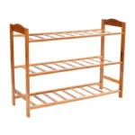 Raft cu 3 nivele pentru incaltaminte, bambus, 68 x 47 x 23 cm