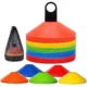 Set 50 jaloane tip con, pentru antrenamente sportive, pvc flexibil multicolor, cu suport si husa transport - imagine 3