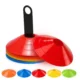 Set 50 jaloane tip con, pentru antrenamente sportive, pvc flexibil multicolor, cu suport si husa transport - imagine 4