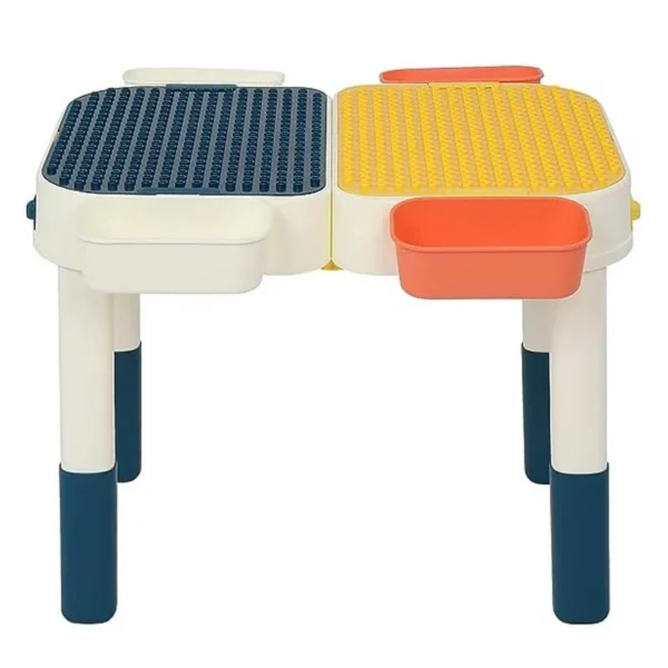 Masuta multifunctionala, doua suprafete, compatibila lego, activitati si cuburi constructii, pliabila, 57x59x45 cm - imagine 1