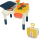 Masuta multifunctionala, doua suprafete, compatibila lego, activitati si cuburi constructii, pliabila, 57x59x45 cm - imagine 2