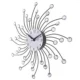 Ceas de perete cu cristale, 50 cm, mecanism quartz, cifre arabe, argintiu